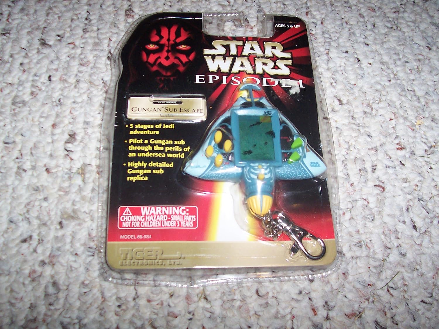 Star Wars Gungan Sub Escape Tiger Handheld Game Keyring Electronic