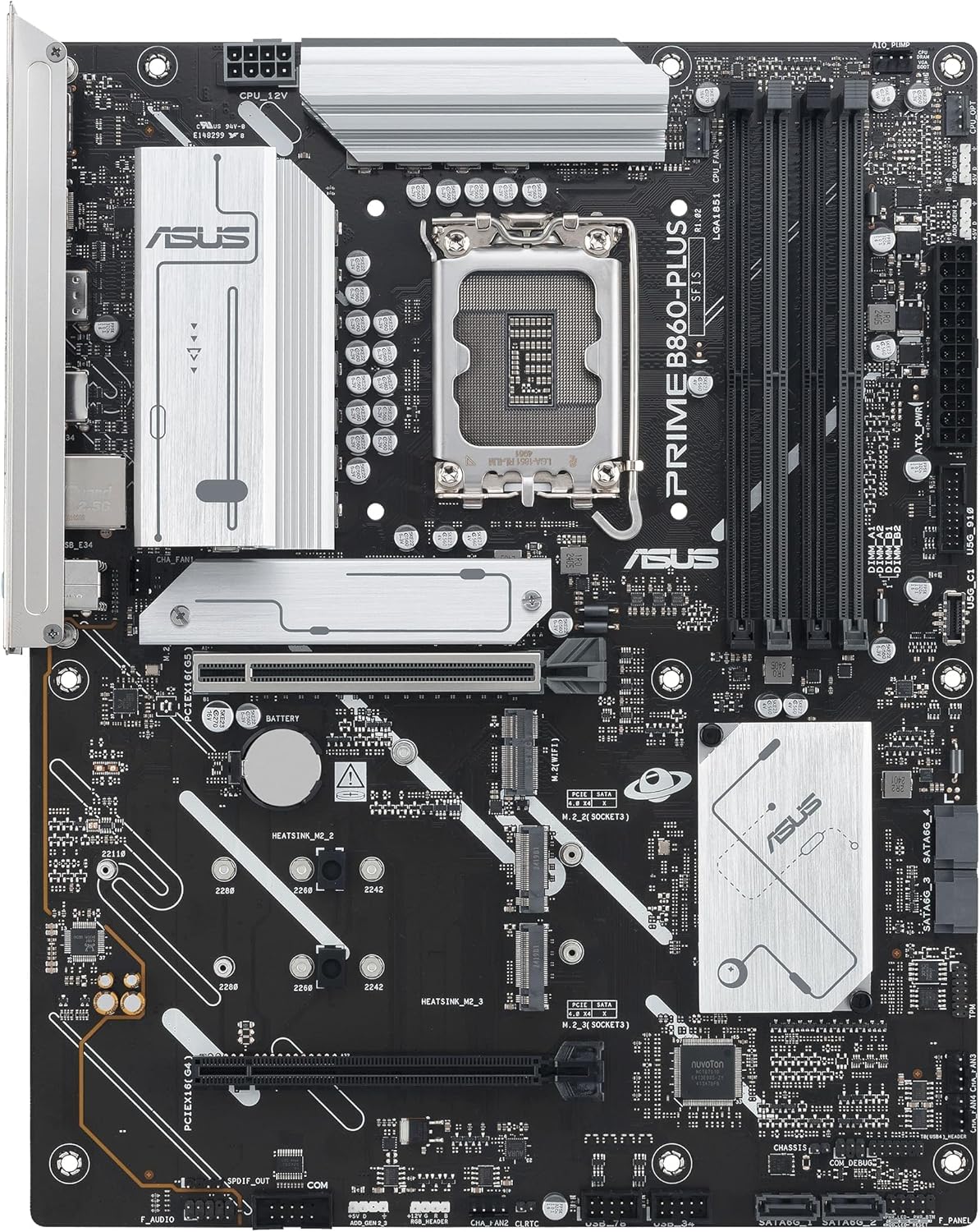 ASUS Prime B860-PLUS-CSM Motherboard Socket Intel LGA 1851 (Intel B860, ATX, DDR5 Memory, PCIe 5.0 x16 SafeSlot, 3X PCIe 4.0 M.2, HDMI, DisplayPort, USB 20Gbps, USB 5Gbps Type-C)