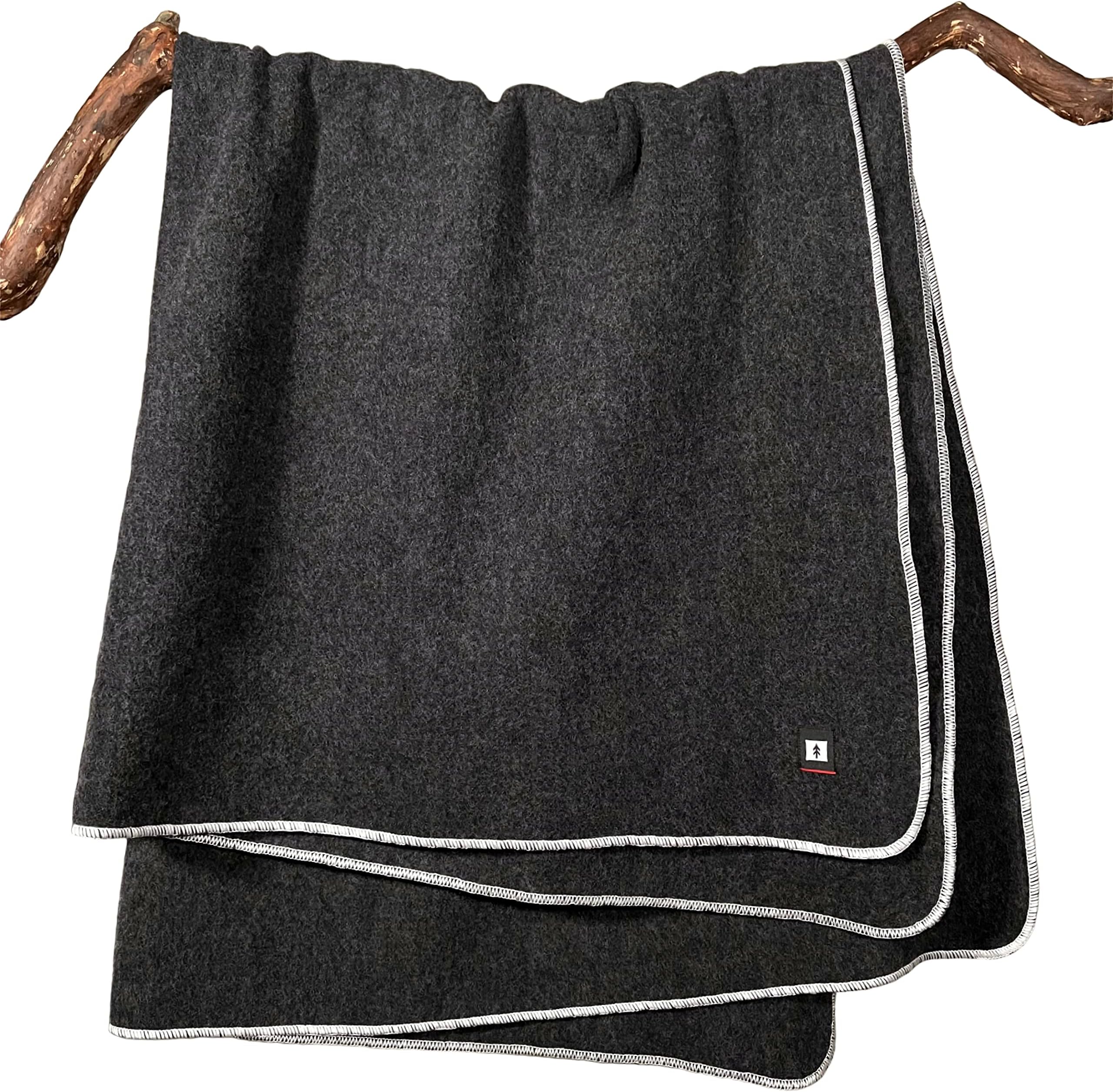 EKTOS 100% Wool Throw Size Blanket, 2.5 lbs, Warm, Thick, Washable, 50" x 60" | Perfect for Home, Cabin, RV, Camping, Outdoor Adventures & Sporting Events (Charcoal Grey)