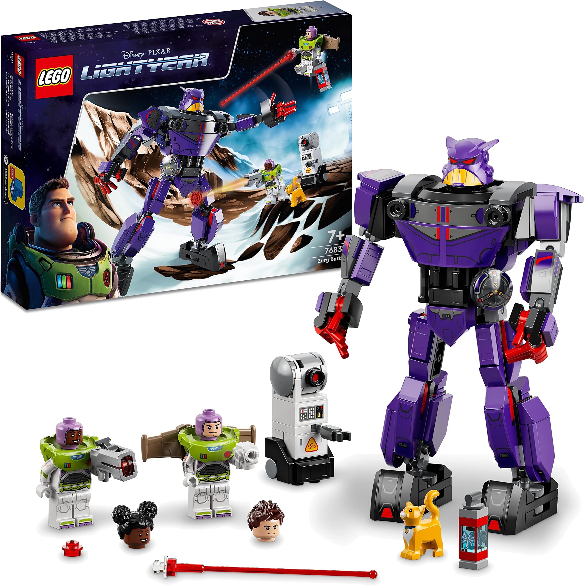 LEGO │ Disney and Pixar’s Lightyear Zurg Battle 76831 Building Kit; Includes Zurg Villain Mech Toy; For Lightyear Fans Aged 7+ (261 Pieces)