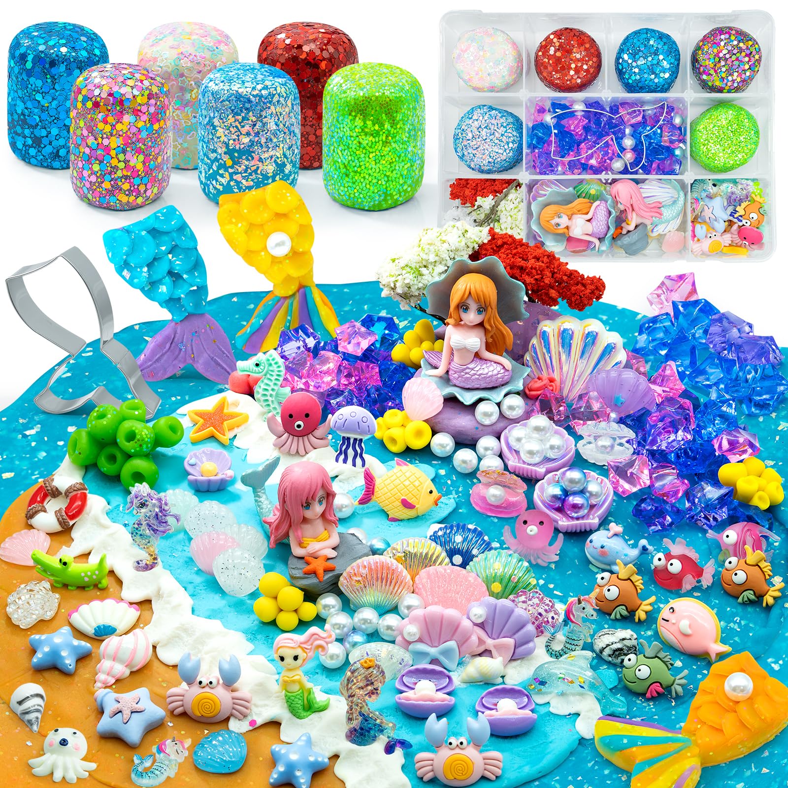 ファンシーアラモード＊Mermaid Popuri＊マーメイドポプリキーホルダー Amazon.com: SIMPLIPLAY Mermaid Sensory Kit, 18oz 6 Pcs Glitter