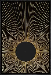 IDEA4WALL Framed Canvas Print Wall Art Rays of Light from Dark Sun Astronomy & Space Cosmic Illustrations Modern Art Rustic Scenic Dark for Living Room, Bedroom, Office - 24"x36" Black