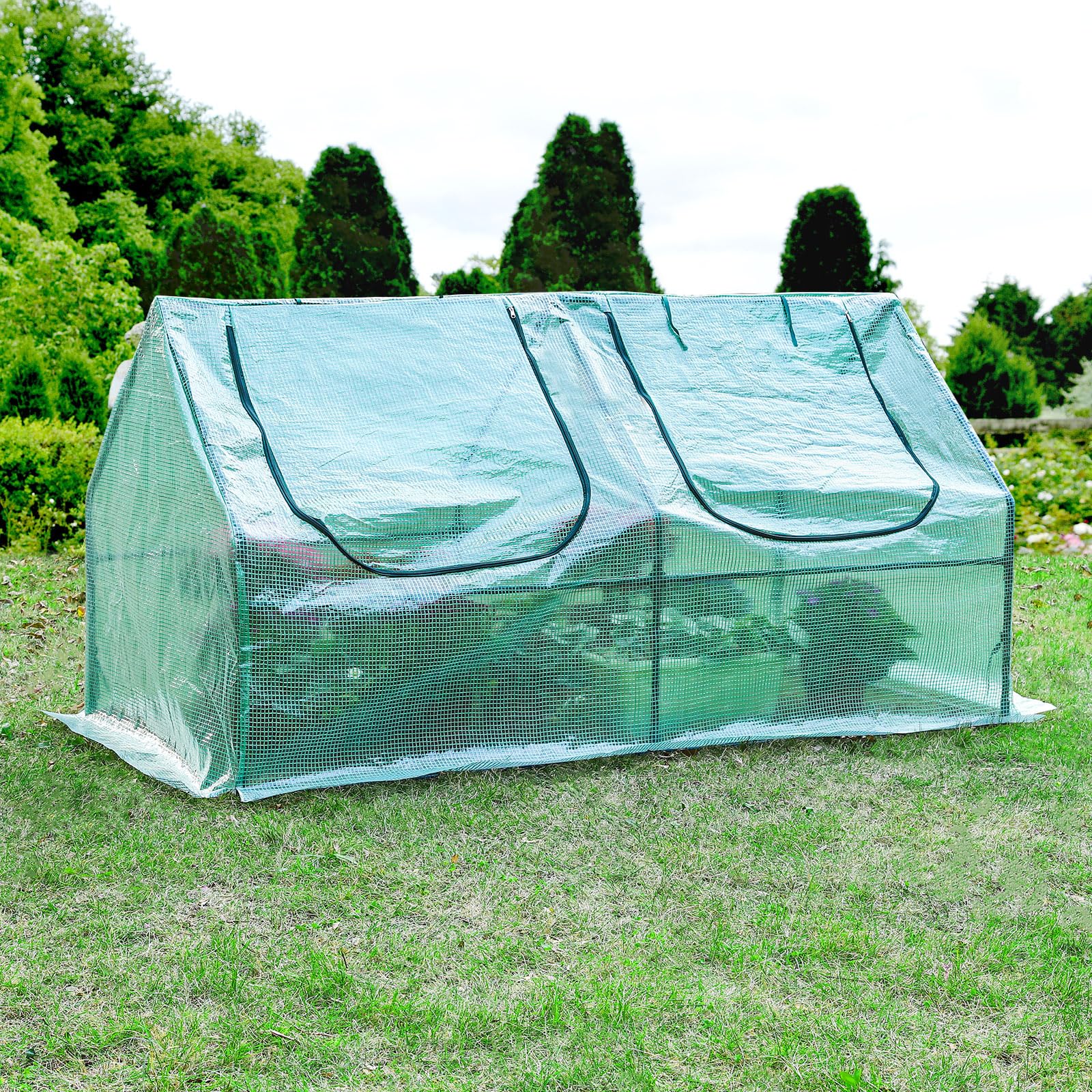 YORBAY Invernadero de Jardín Plastico Invernadero Pequeño para Jardín Tomates Terraza Cultivo de Plantas, Techo Puntiagudo, Verde, 180x90x90cm