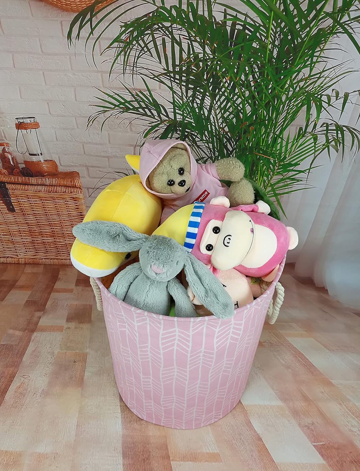 VAIVUSTO Round Laundry Basket, Waterproof Canvas Large Clothes Basket Laundry Hamper with Rope Handles,Cute Cartoon Kids Nursery Hamper for Kids Room,Toy Storage(dinosaur) : Baby