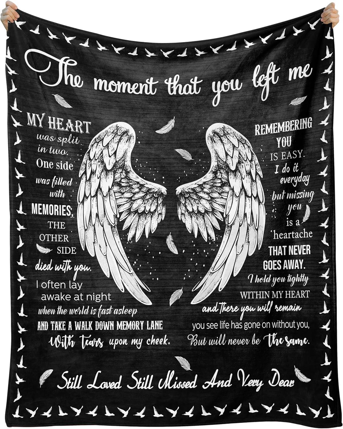 Bereavement Gifts, Sympathy Blanket, Memorial Gift for Loss of Mother/Father/Pet, Condolence Gift, Memory Blankets for Loss Loved Ones, in Loving Memory Gifts, Comforting Grief Gift Blanket 60″ x 50″