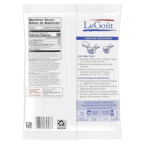 Miniatura 2 de LeGout Brown Instant Gravy Mix 0.00 oz de grasa trans, 13.29 onzas, paquete de 8