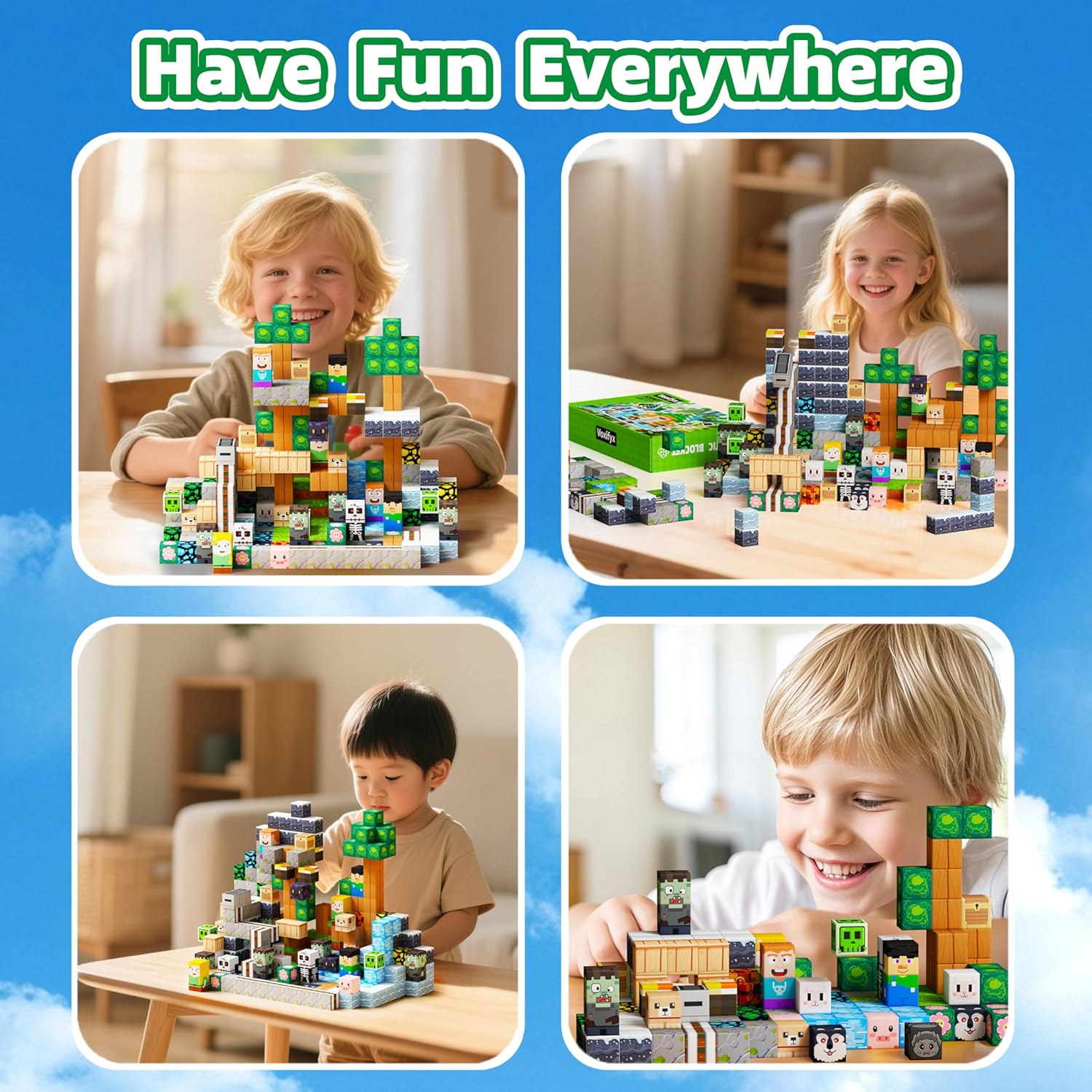 150PCS Magnetic Building Blocks Set Toys, Kids Classroom Magnet Blocks Toy for Toddlers STEM Learning, Construction Stacking Toy for Kids Boys and Girls Christmas Birthday Gifts