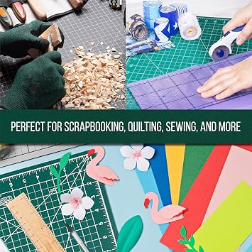 U.S. Art Supply 12x18 Self-Healing Cutting Mat 5-Ply 2 Pack Green/Black