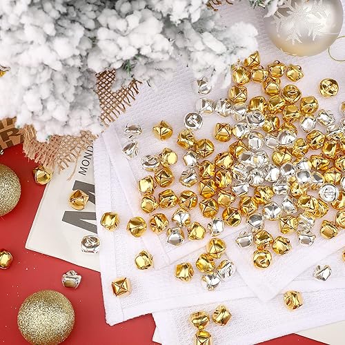 Miniatura 4 de Augshy 200 cascabeles de cascabel de 35 pulgadas, campanas de manualidades a granel para decoración de Navidad, hogar y mascotas, decoración de