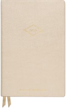 DesignWorks Ink Soft Cover Vegan Leather 17-Month Medium Agenda Book, Gold- Vintage Diamond Year