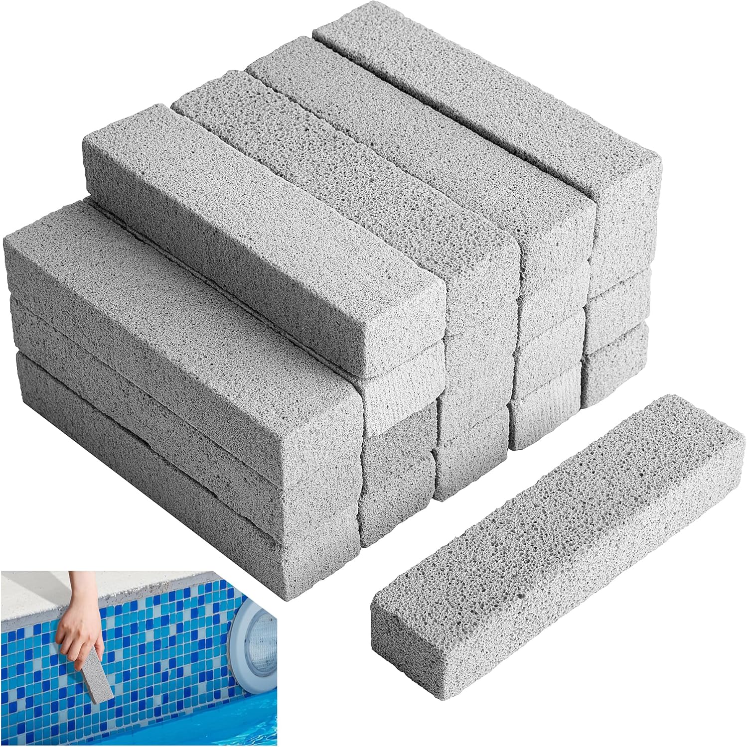 Adnee 20 Pcs Pools Pumice Stone, Pool Cleaning Block for Pool Tile Cleaning | Swimming Pumice Pool Tile Stone for Pools and Spa Tile, Grout and Concrete Cleaning