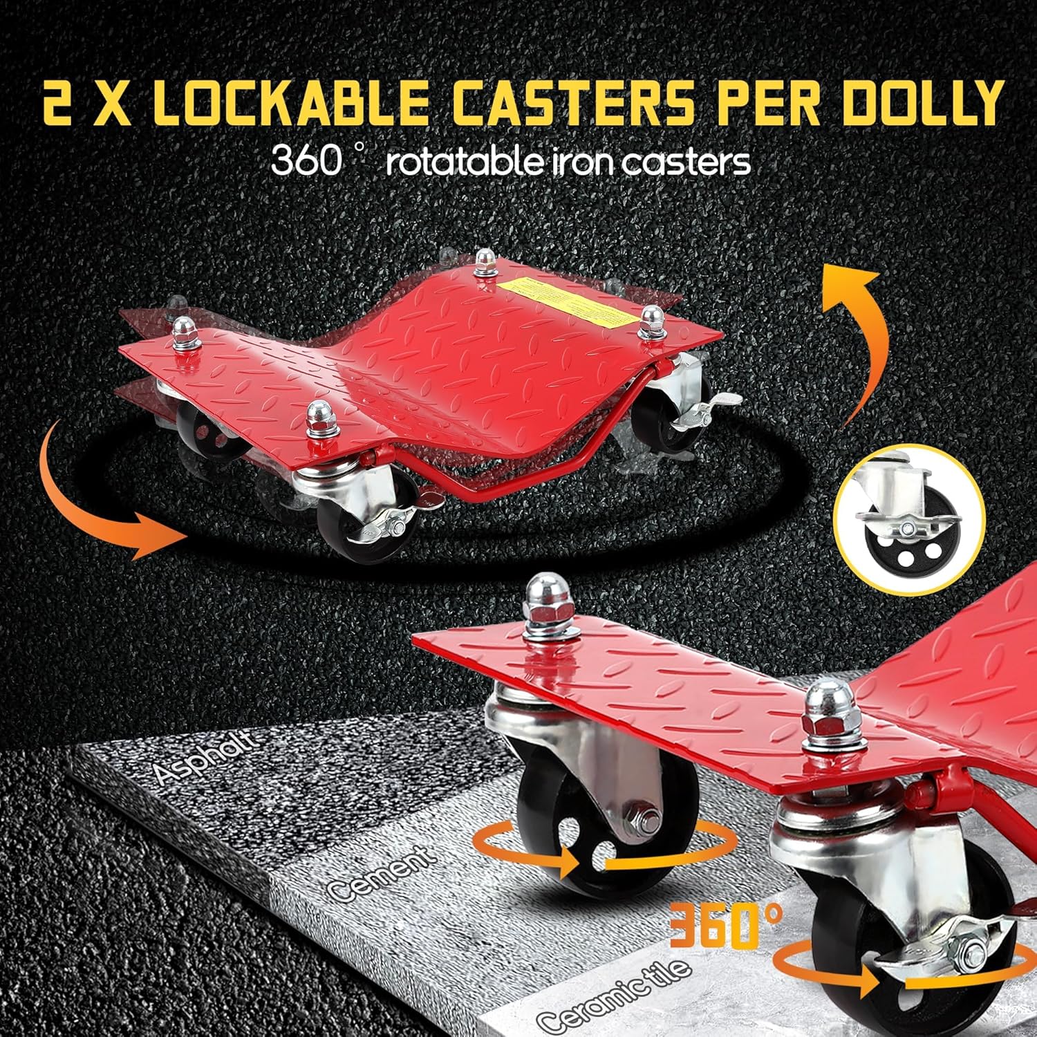 Car Wheel Dolly Set of 2-8000LBS Vehicle Dollies,Universal Car Rollers Skates for Moving Cars,Trucks, Trailers, Motorcycles, and Boats