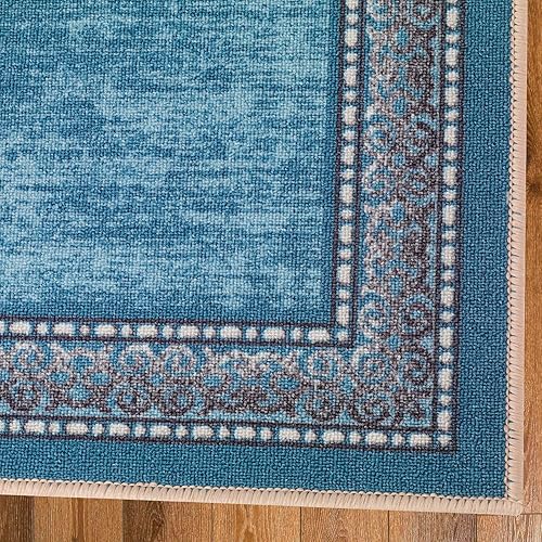 Miniatura 3 de Antep Rugs Alfombras Bordered Modern - Alfombra antideslizante de 2 x 5 pies (antideslizante) con parte trasera de goma de pelo bajo para el área de