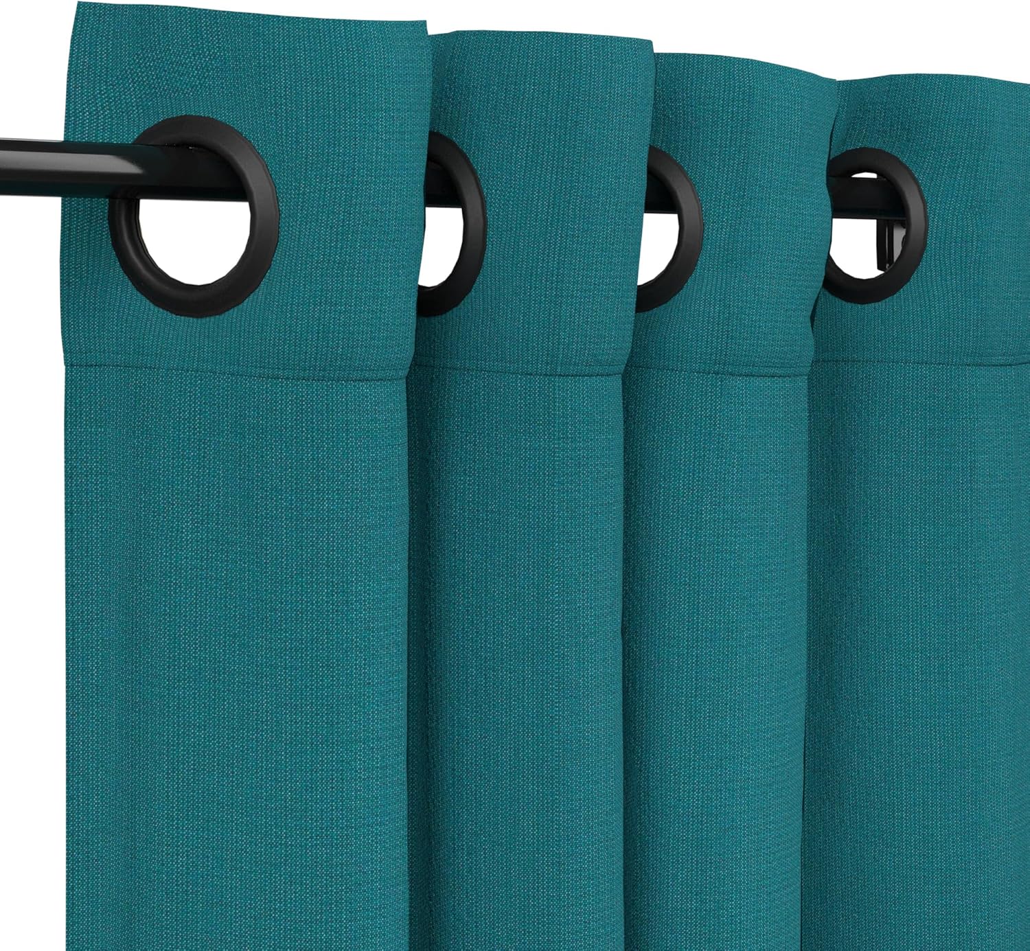 Sunbrella Spectrum Peacock Outdoor Curtain with Dark Gunmetal Grommets 50 in. Wide x 84 in. Long