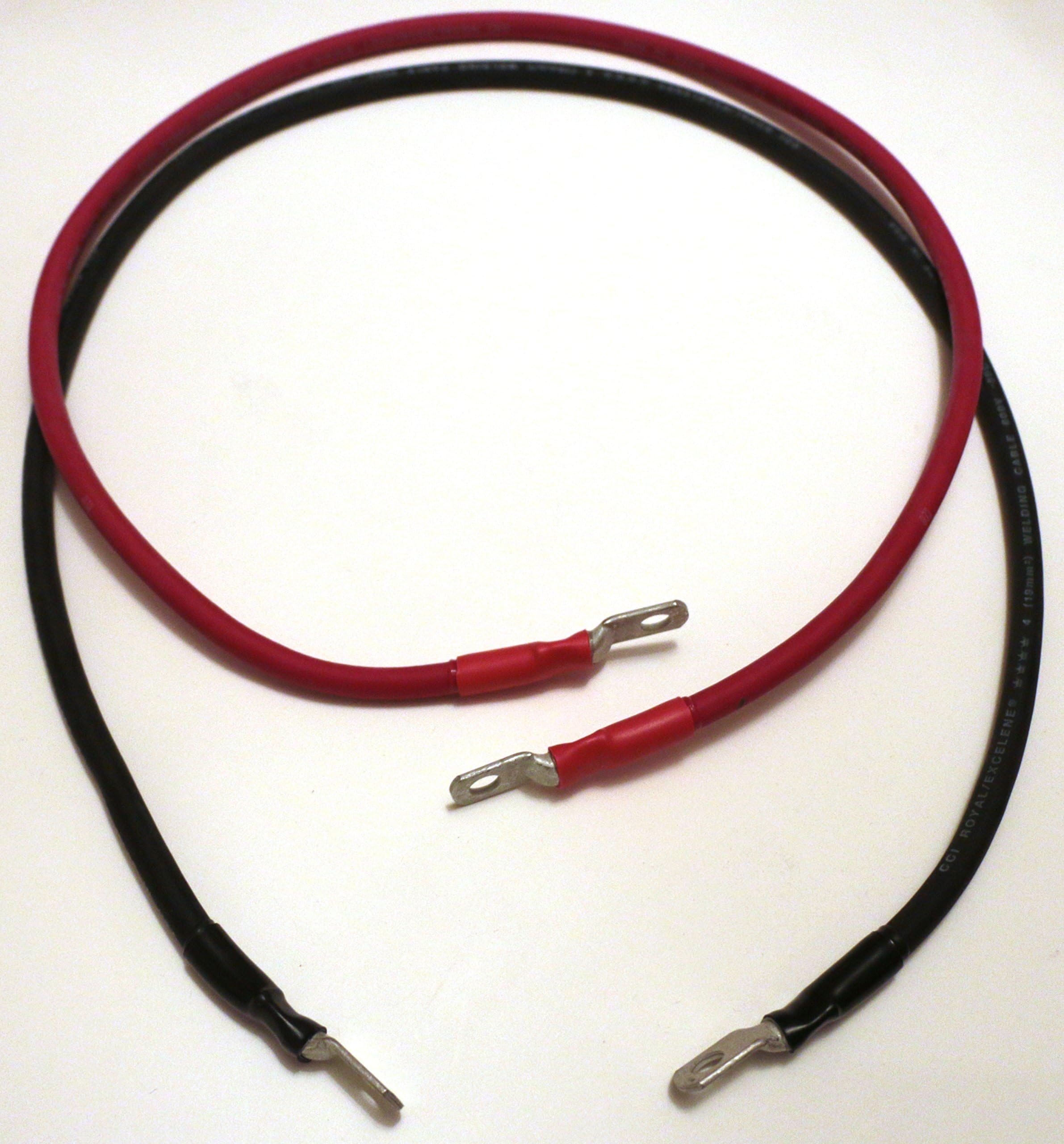 VLYNX 4 GAUGE 3 Foot Power Inverter Cable Kit [1 Black + 1 Red] 4-AWG 100% Copper, Industrial Grade Cables for 1200 Watt Inverter MADE IN USA (4000W Max)