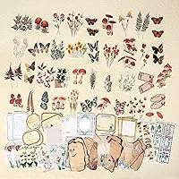 Vista 5 de Paquete de 200 piezas de suministros vintage para scrapbooking con calcomanías para diarios de desecho, pegatinas de papel DIY, paquete de ephemera