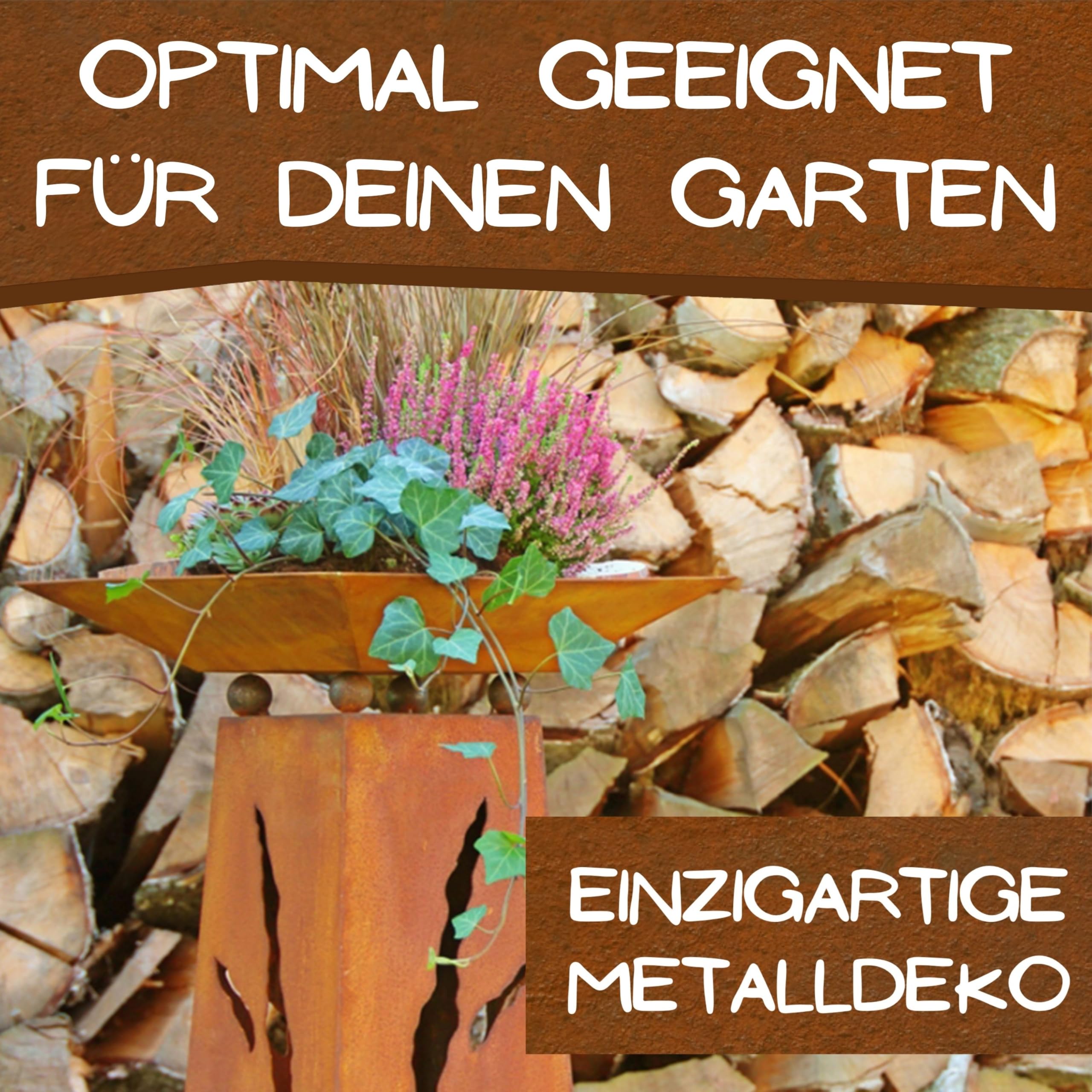 Rostikal Gartendeko Metall Rostsäule 85 cm Vintage-Deko Terrasse Blumensäule
