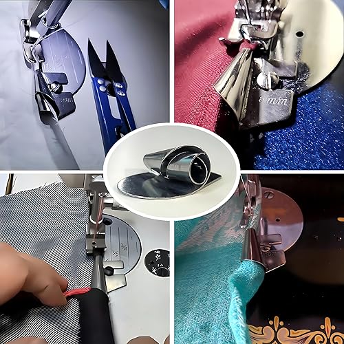 Miniatura 5 de MOTEERLLU Juego de 4 pies de dobladillo enrollado para coser, 0.39 a 0.39 pulgadas de ancho y estrecho, accesorios y suministros universales para