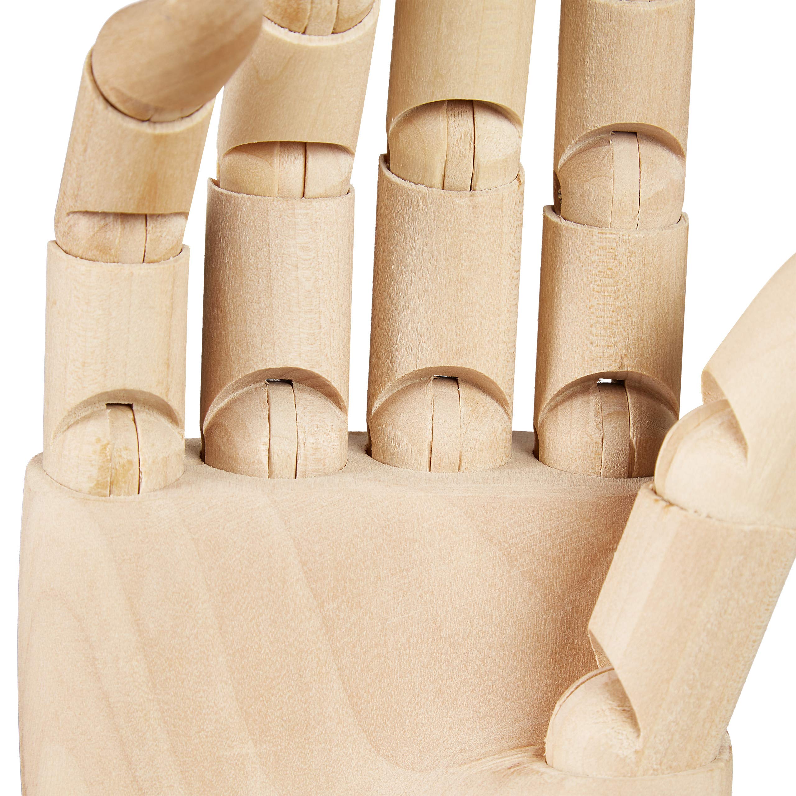 Relaxdays Mano di Legno Snodabile Destra 25x8x5 cm Dita Flessibili Modello Disegnare