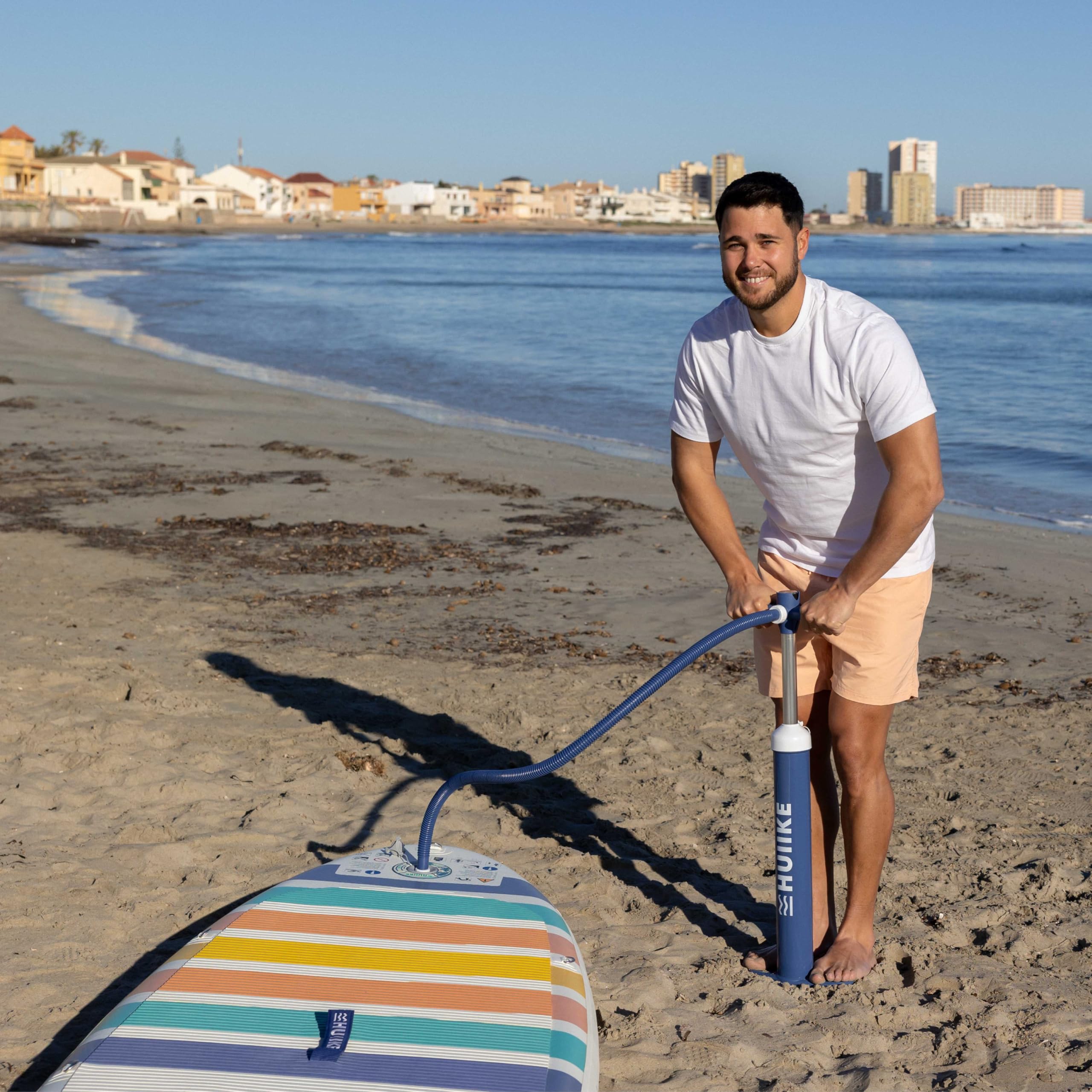 Sup Pumpe Doppelhub - HUIIKE | Pumpe Stand Up Paddle 15 PSI, Luftpumpe Sup Handpumpe Stabil | Handpumpe Manuell für Stand Up Paddling Board Zubehör Gadgets | Luftpumpe für Standup Paddle mit Manometer