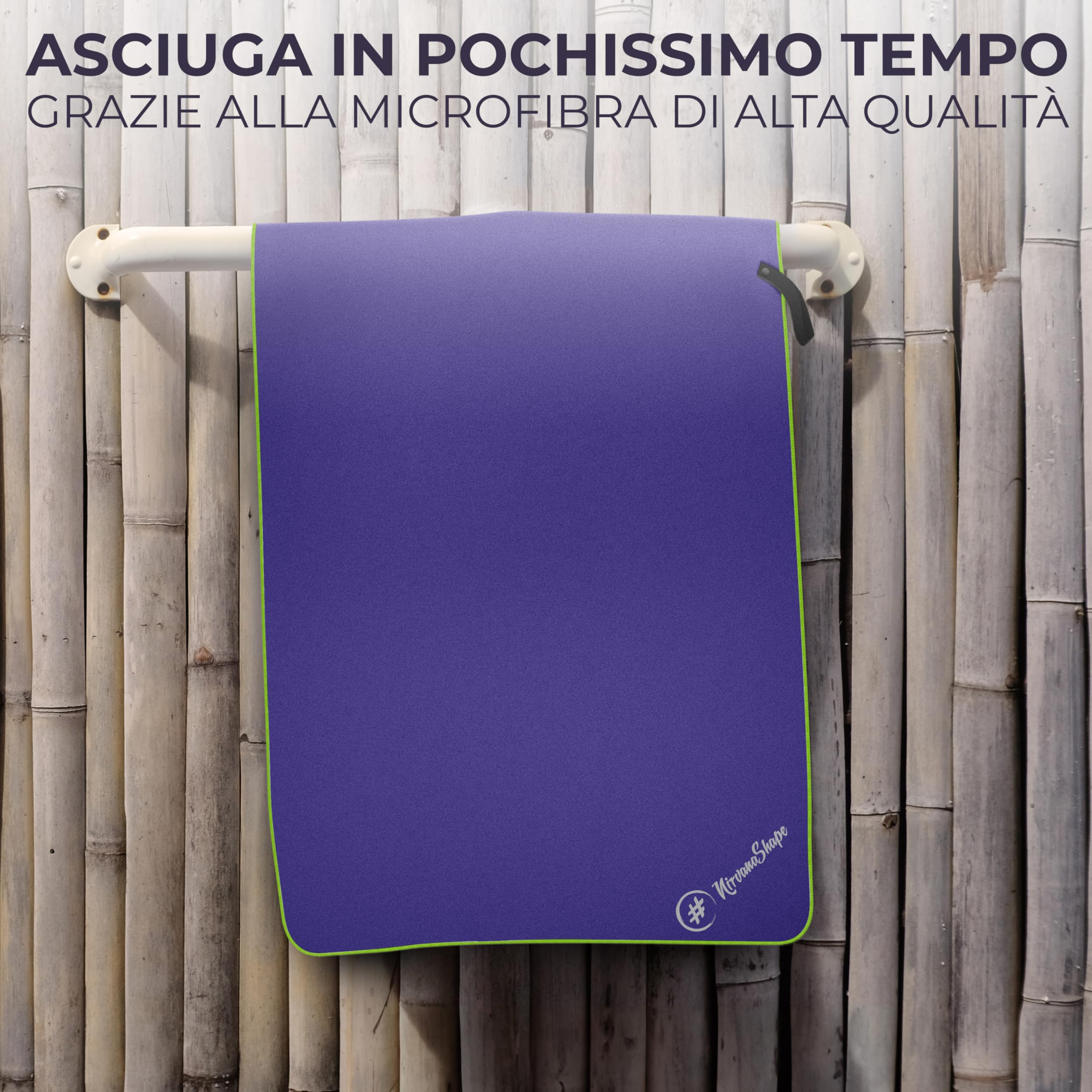 NirvanaShape Asciugamano Microfibra | 14 colori | 8 taglie | Asciugatura Rapida, Leggero, Assorbente | Asciugamano da Viaggio/Asciugamano da Bagno | Ideale per Viaggi, Spiaggia, Yoga, Sauna
