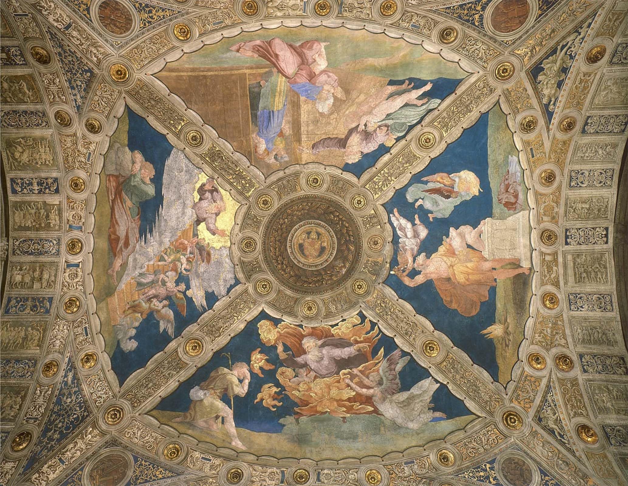 ARTXLXXBN Famous Painting Art Wall Decor Abstract Art Picture Vault of the Estancia De Heliodoro by Raffaello Sanzio Raphael Animal Pictures for Home Decor 60x90cm
