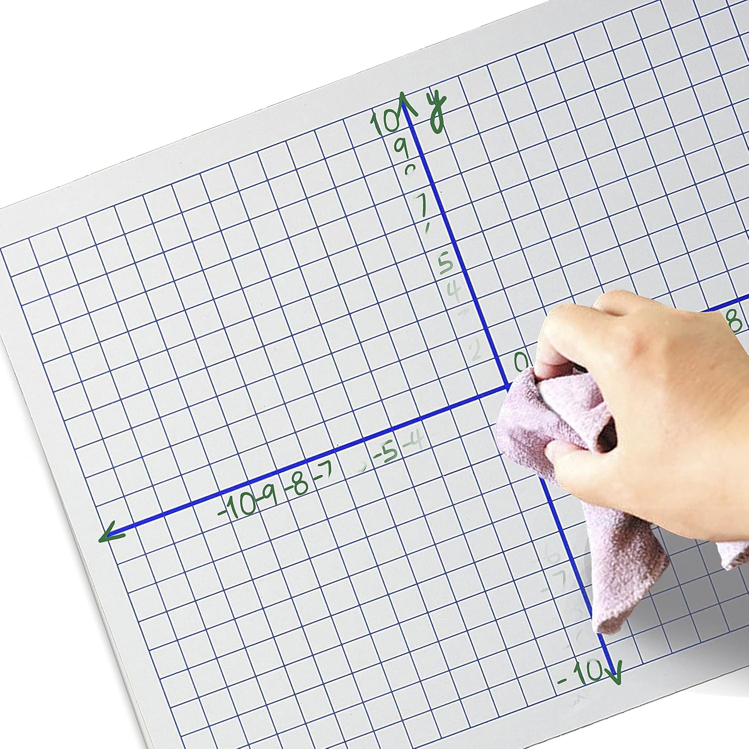 Scribbledo 12 pack Dry Erase XY Axis Graph Lap Boards 9” X 12” for Student and Classroom Use, Math White Board - Double Sided White Boards with 12 Erasers Included