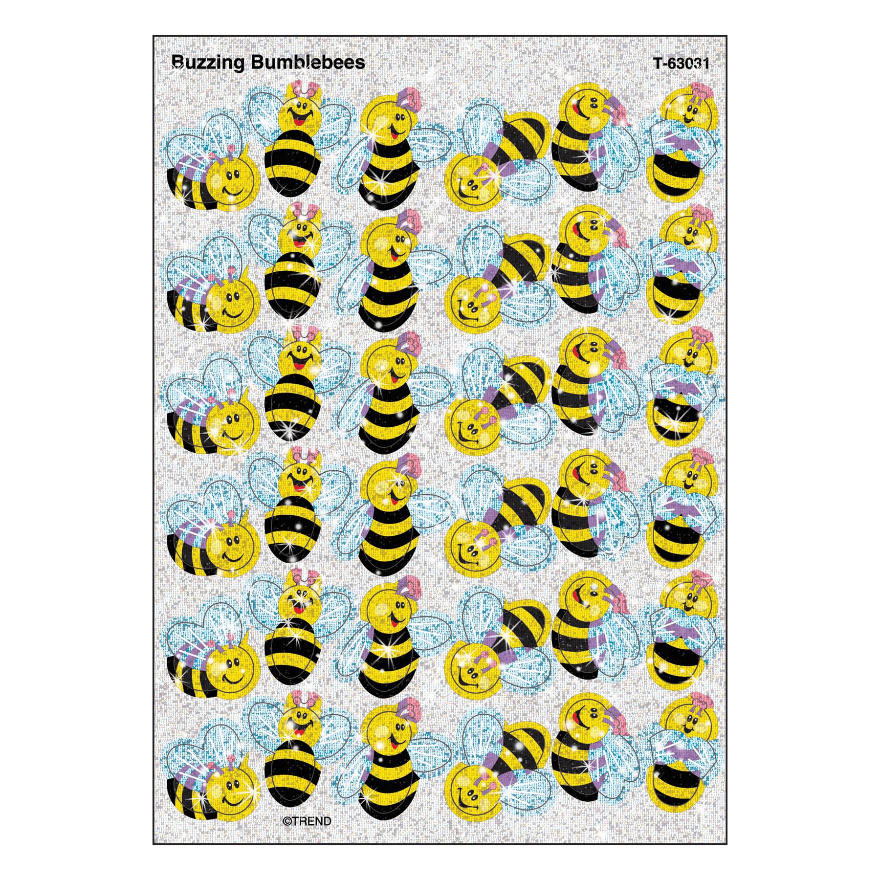 Trend 72 x Buzzing Bumblebees Sparkle Stickers [Office Product]