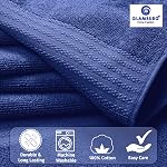 GLAMBURG Ultra Doucement 8-Piece Ensemble de serviettes - 100% Contient du coton pur à fil de fer, 2 Serviettes de bain surdimensionnées 30x54, 2 Serviettes à main 16x28, 4 Laver les vêtements 13x13 - Idéal pour une utilisation quotidienne, Hôtel & Spa - Bleu marine