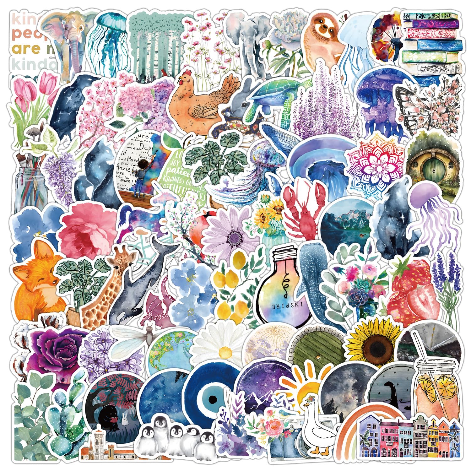 100 Pcs Ocean Stickers for Kids Teens Adults Boys Girls Gift,Ocean Animal Stickers Pack for Laptop,Skateboar,Luggage,Car,Bike - Image 4