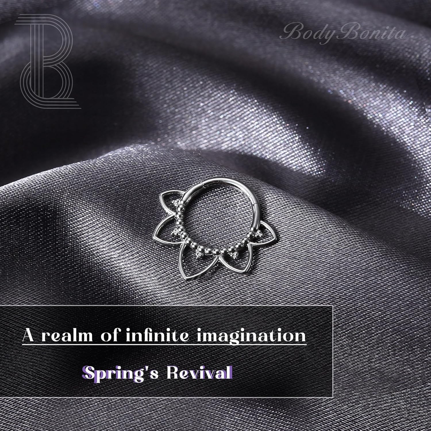 BodyBonita 16G Septum Rings Clicker 316L Stainless Steel Septum Nose Rings for Women Daith Earrings for Women Septum Jewelry Conch Daith Piercing Jewelry 14k Gold Plated/Silver 8mm 10mm - Image 2