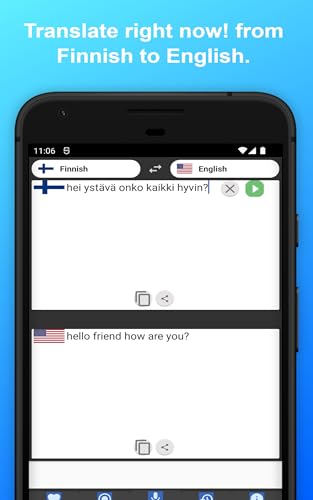 English to Finnish Translator to Translate to for Free on Telephone and Tablet