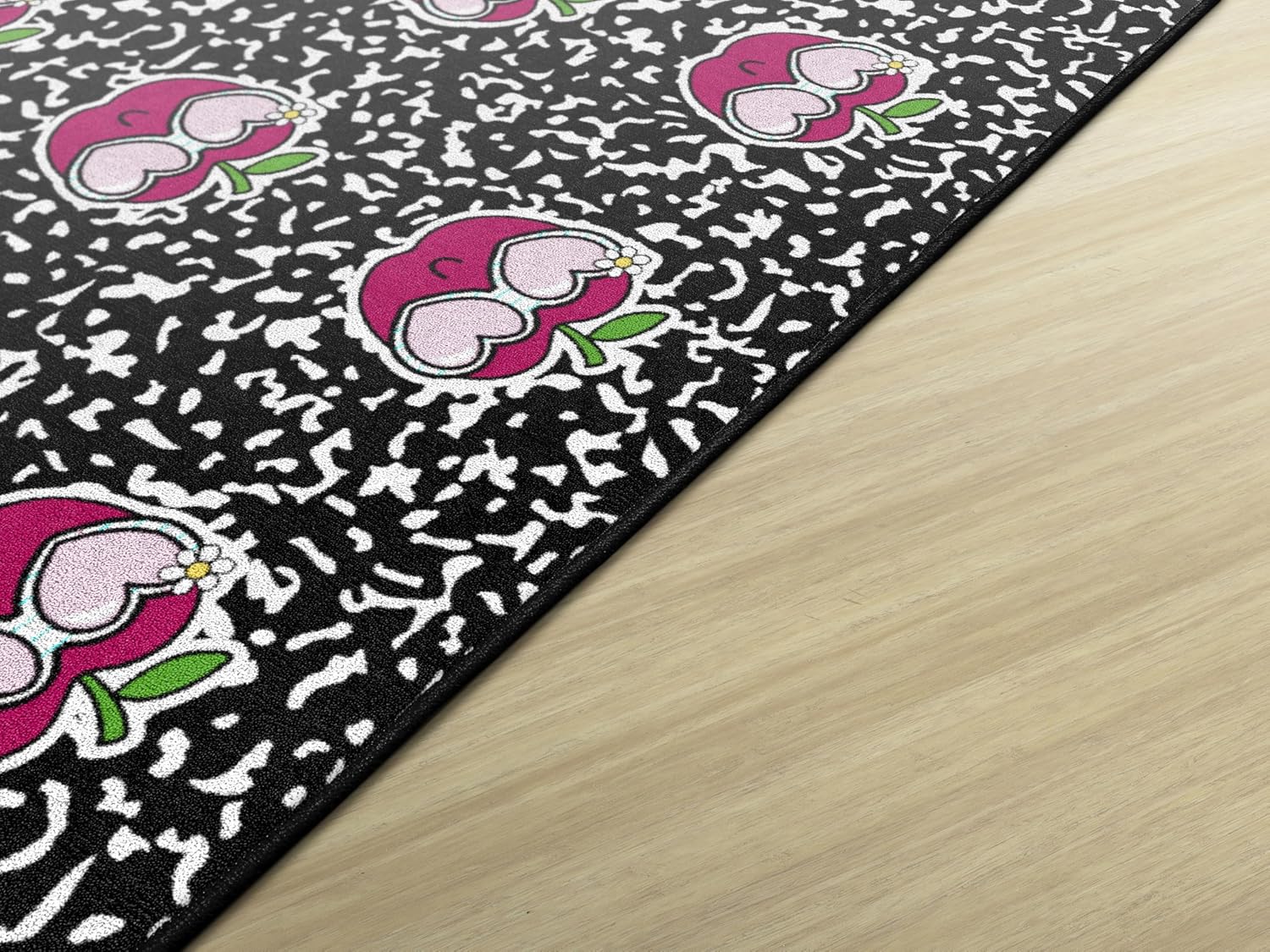 Flagship Carpets School Days Apple Sit Spots Educational Area Rug for Kids Room, Children's Classroom Rug for Teaching and Playroom, 5' X 7'6"