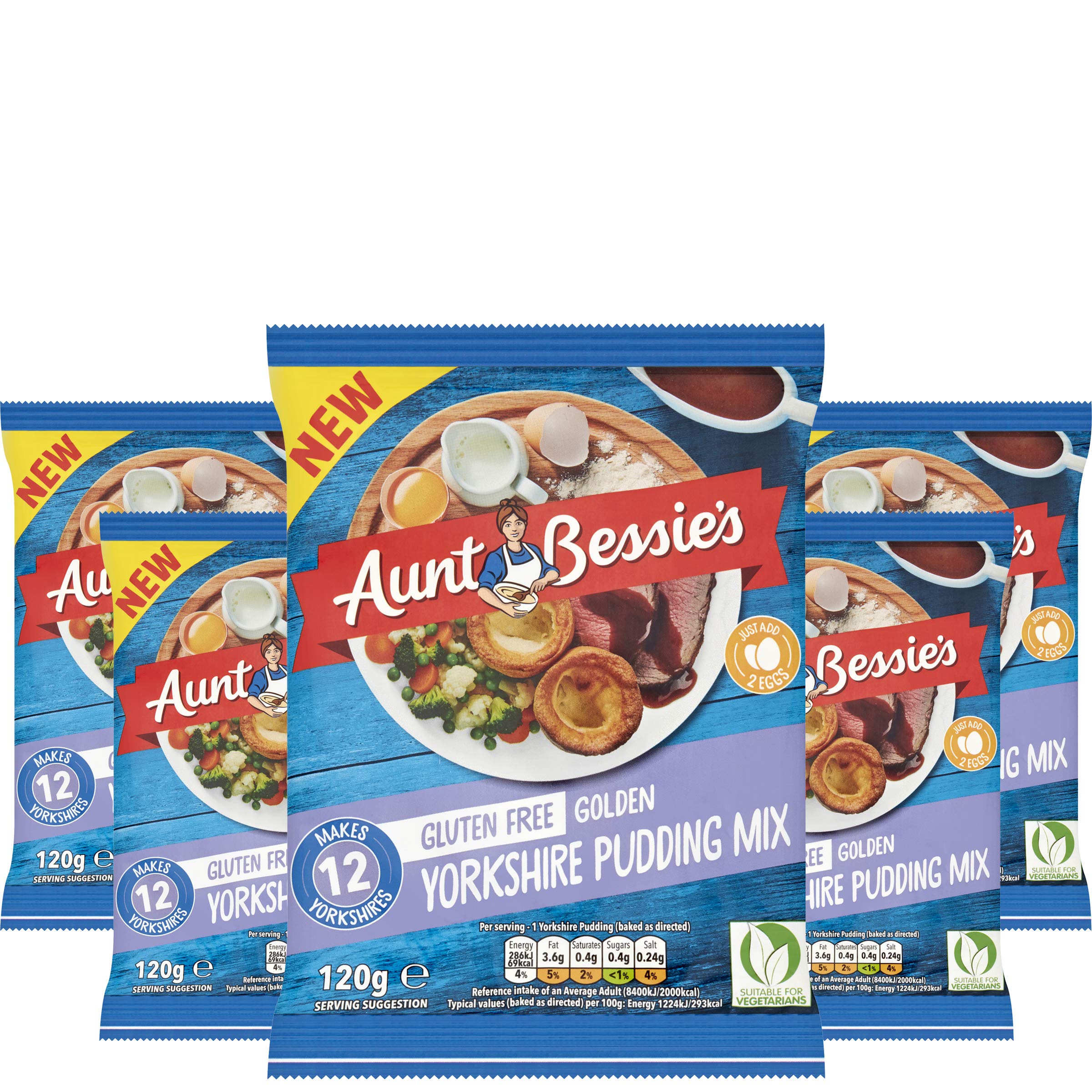 Aunt Bessie's Yorkshire Puddings, Gluten Free Batter Mix, Pack of 12 x 120 g