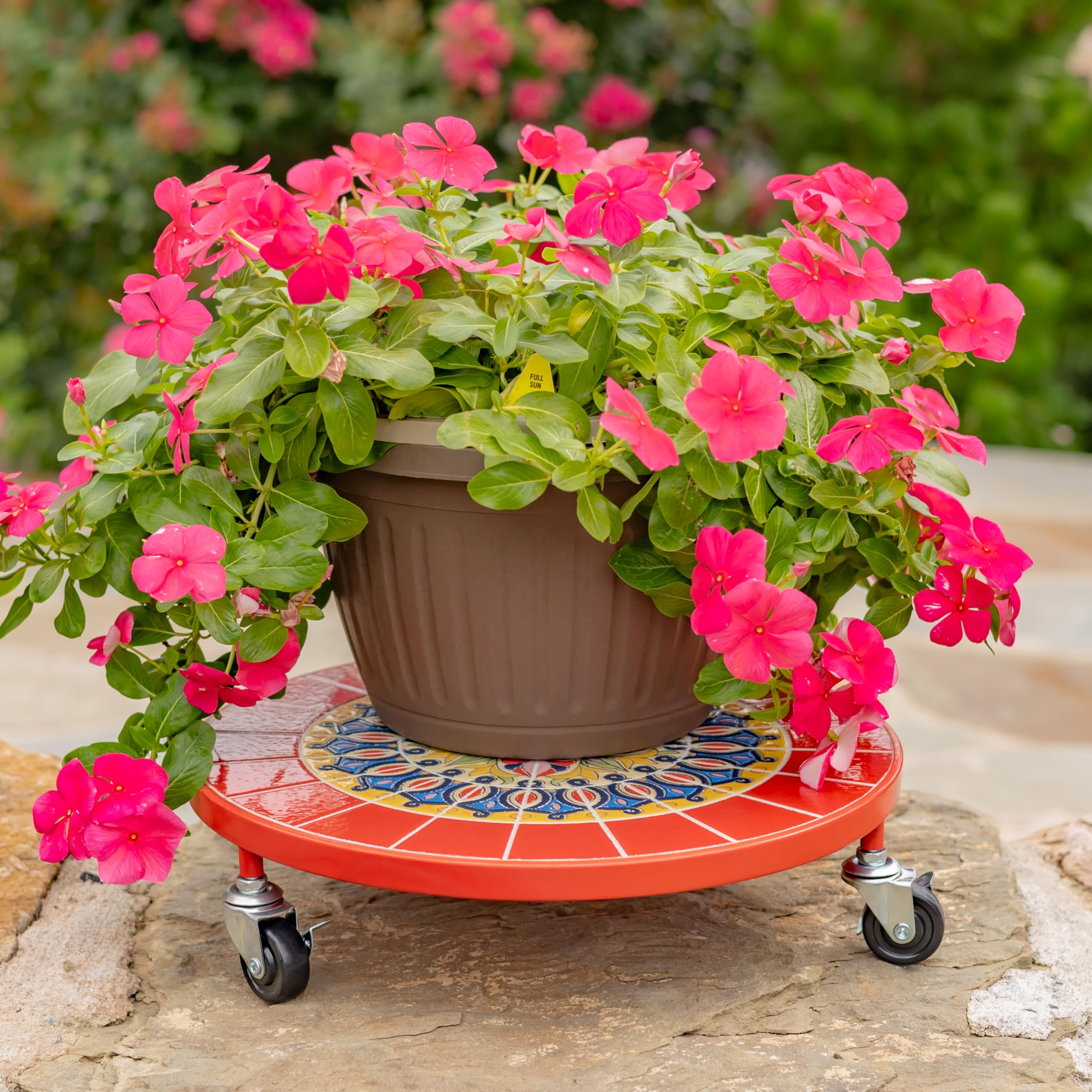 Amazon.com : Zaer Ltd. Pack of 2 Ceramic Mosaic Tile Plant Trolley