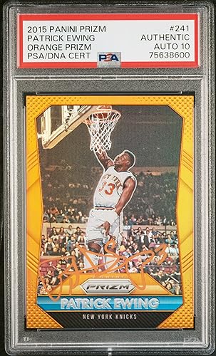Patrick Ewing 2015 Panini Orange Prizm Signed Card #241 Auto Graded PSA 10