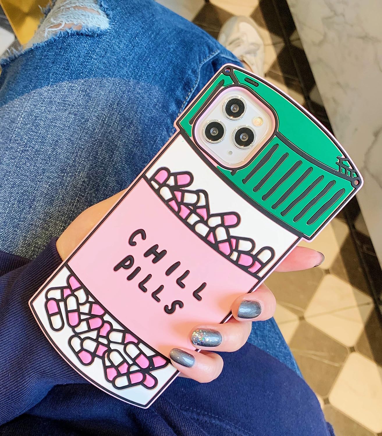 TopFunny Cases for iPhone 11 Case Silicone 3D Cute Cartoon Design Slim Fit Soft TPU Bumper Gel Cover Shockproof Case Compatible with Apple iPhone 11 6.1" Pillls