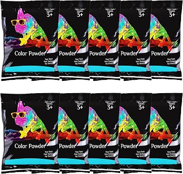 Chameleon Colors Blue Gender Reveal Powder - 70g Bags - 10 Pack - Perfect for Party - Vibrant Blue Color - Powder for Baby Boy Gender Reveal - Easy-Open Bags - Easy Cleanup - غير سامة