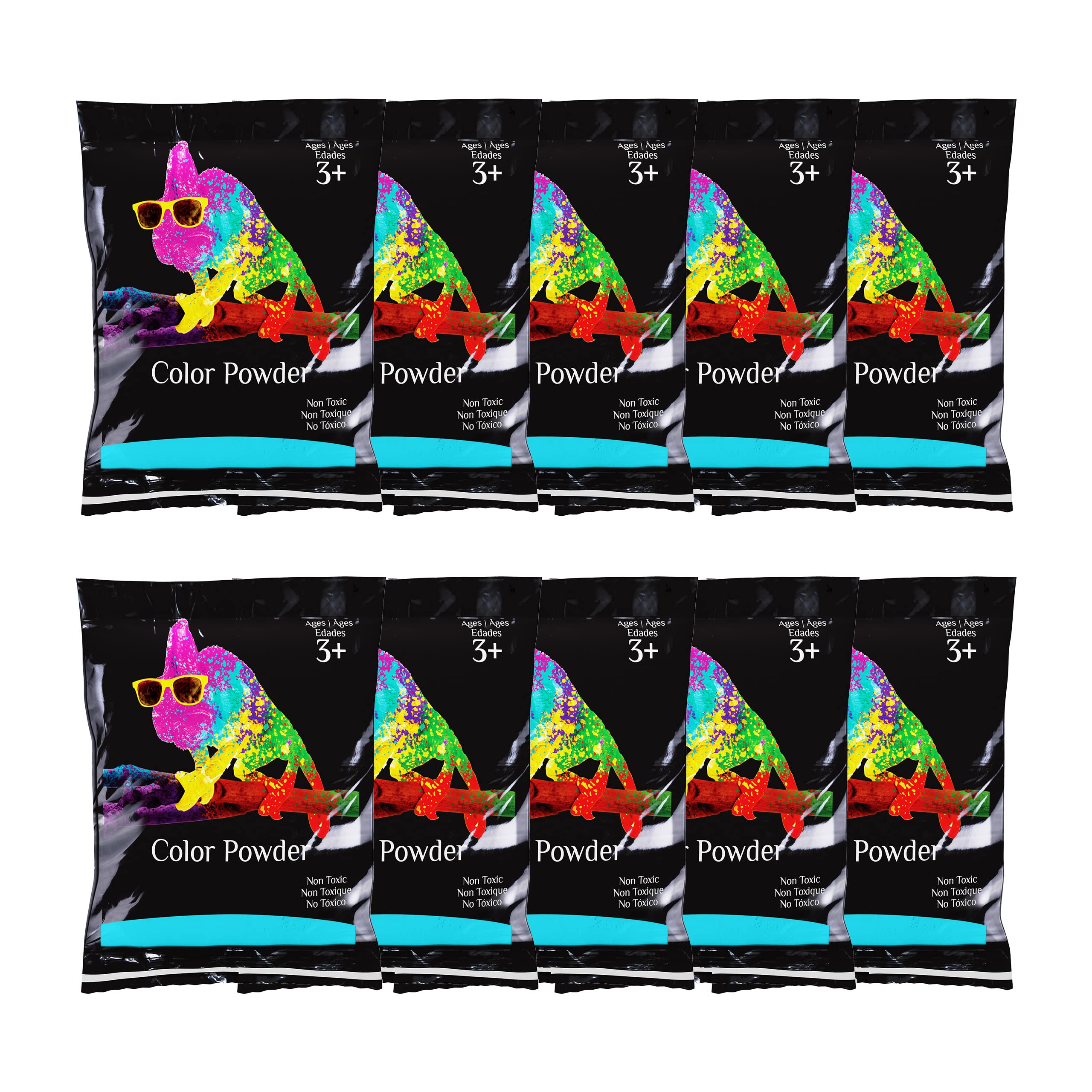 Chameleon Colors Blue Gender Reveal Powder - 70g Bags - 10 Pack - Perfect for Parties - Vibrant Blue Color - Powder for Baby Boy Gender Reveal -