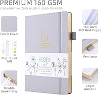 Vista 66 de A5 Bullet Dotted Journal Notebook 160gsm Thick Bleedproof Paper, Lay Flat Binding, 160 Numbered Pages Hard Cover Dot Grid Notebook/Bullet