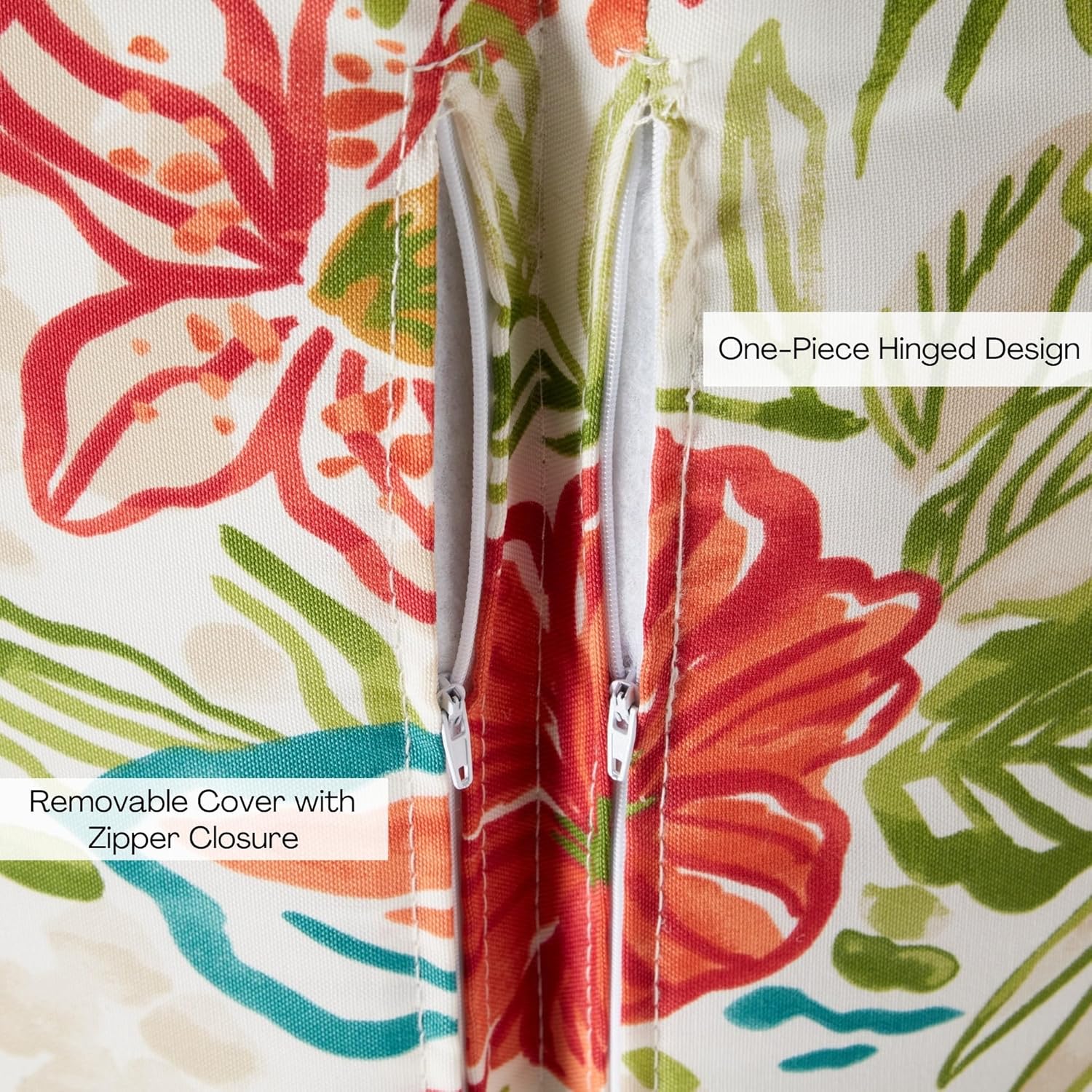 Greendale Home Fashions Outdoor High Back Dining Chair Pad, Garden Floral