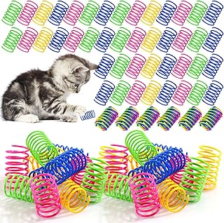 Deekin 480 Pack Pets Spring Toys Pets Colorful Cat Toys Playful Coils Spiral Springs for Kittens Pets Cat Four Colors PET Plastic Products for Swatting Biting Hunting and Active Healthy Play