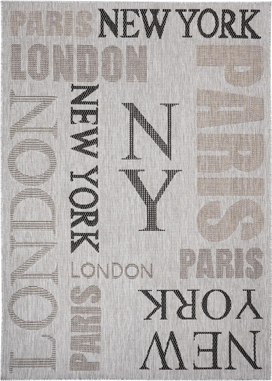Tappeto Salotto New York Pelo Corto Tappeto Camera da Letto 3D Londra Tappeti da Soggiorno 100x150 cm Antiscivolo Lavabile per Cucina, Corridoio a2489