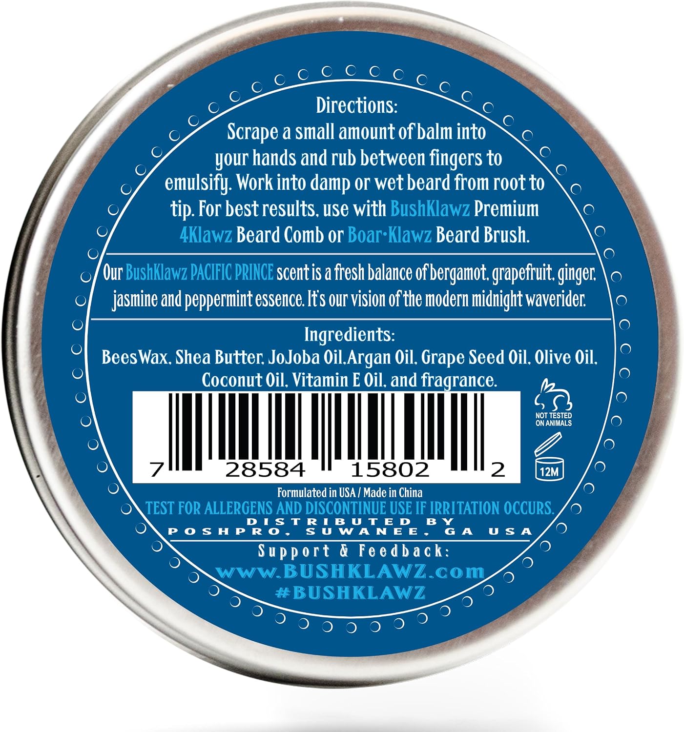 Pacific Prince Beard Butter - Premium Midnight Ocean Breeze Conditioning Balm for Bearded Men's Grooming, 2 oz image 3