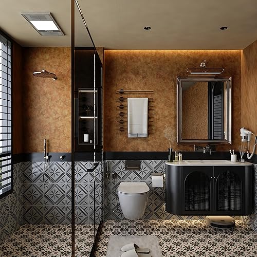 Miniatura 6 de Papel tapiz extra ancho para despegar y pegar, vinilo de hormigón, 48 x 354 pulgadas, color dorado, cobre, marrónnaranja, papel tapiz moderno de