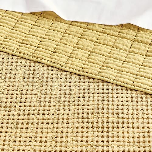 Miniatura 7 de Levtex Home - Mills Waffle - Juego de colcha Queen - Waffle de algodón ocre - Tamaño de la colcha (106 x 106 pulgadas), tamaño de la funda (26 x 20