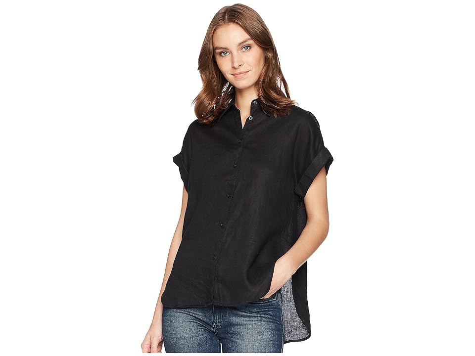 

LAUREN Ralph Lauren Linen Dolman-Sleeve Shirt (Polo Black) Women's Clothing