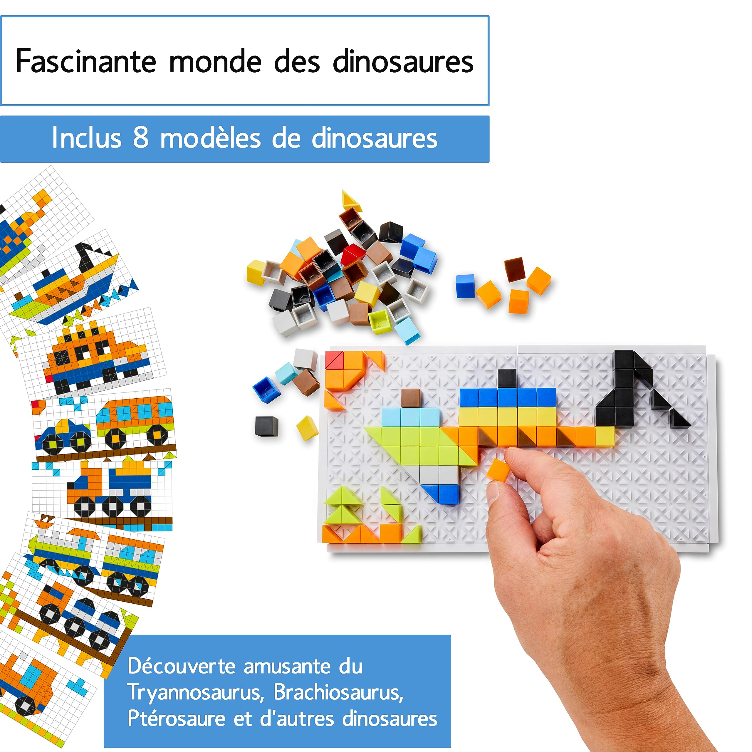 CUBIDI – Jeu De Mosaïque Dinosaures – Puzzle 3D à Emboîter – Créatif Et éducatif – Dès 4 Ans – Cadeau Allemand