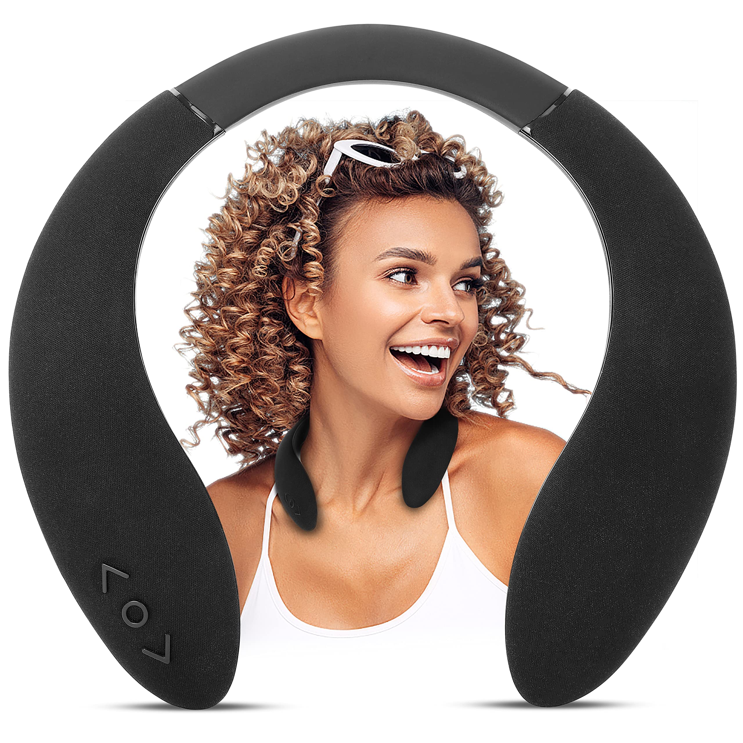 JQKZH Neckband Bluetooth Speaker, Neck Bluetooth Speaker Wireless, Wearable Bluetooth Speaker System for Gaming, Movies and Music, True 3D Stereo Surrounding Sound, Built-in Microphone, Home&Outdoors