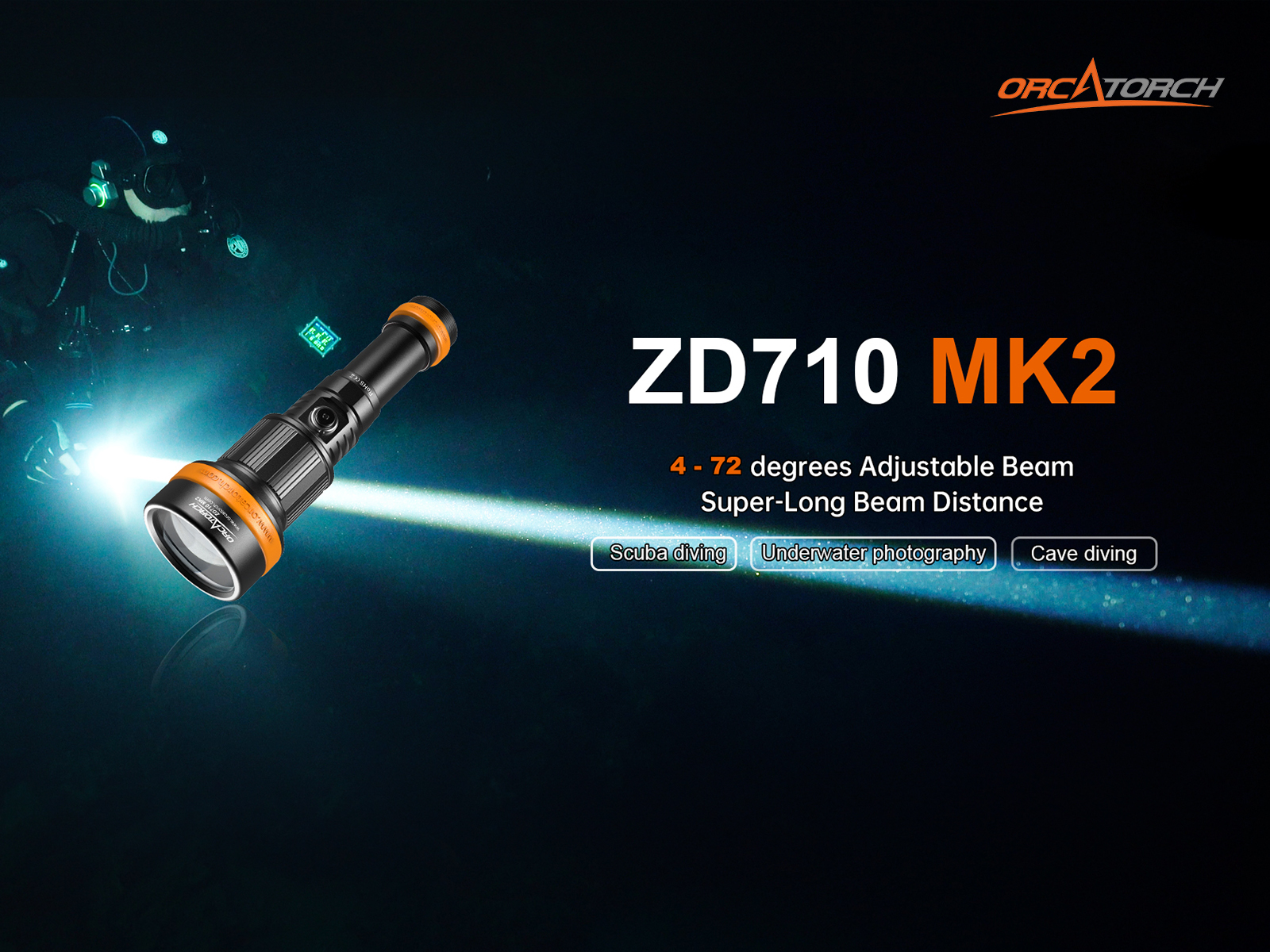 Amazon.com : ORCATORCH ZD710 MK2 2-in-1 Zoomable Dive Light, 4-72